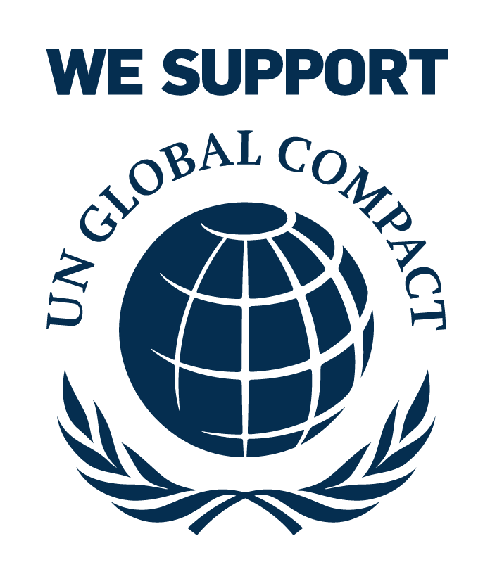 Distintivo We Support del Pacto Mundial de las Naciones Unidas de Boom Growth Partner